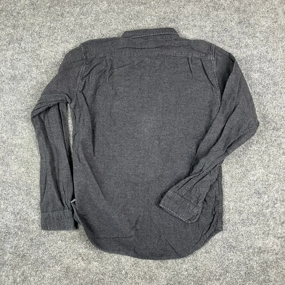 Ezekiel Button‎ Shirt Mens Size M Gray Waffle Knit Long Sleeve Casual Soft